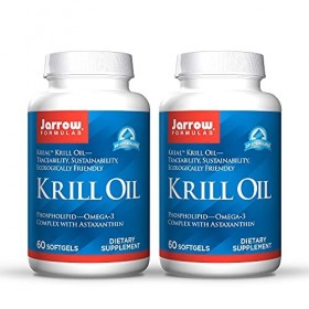 Jarrow Formulas Huile de krill – 60 gélules – Complexe phospholipidique oméga-3 avec astaxanthine – Peut favoriser la gestion