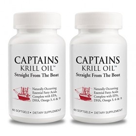 Captain Krill Oil 2 packs : 100 % pure Flash Frigid Pressed Antarctic Krill Oil, 60 TinyGels 2 by Captains Krill Oil