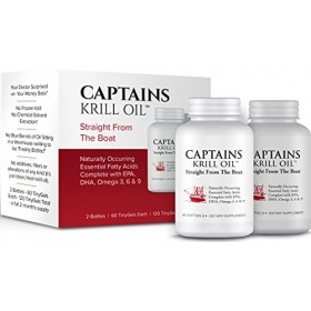 Captain Krill Oil 2 packs : 100 % pure Flash Frigid Pressed Antarctic Krill Oil, 60 TinyGels 2 by Captains Krill Oil