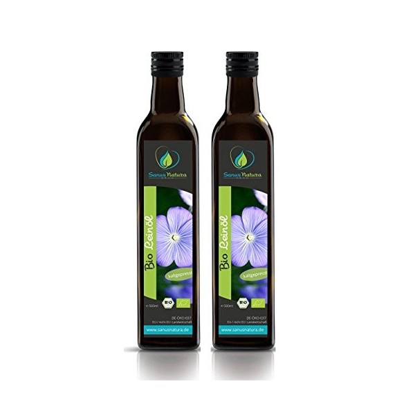 Sanus Nature Huile de Lin 1000 ml bouteille en verre