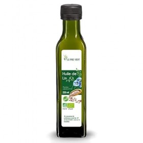 HUILE DE LIN BIO - Source dOméga 3 - Le Pré Vert - 250 ml - Vierge - Fabriquée et extraite à froid