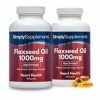 Huile de Lin 1000mg |180 Gélules |Excellente alternative aux huiles de poisson |Jusqu’à 4 mois de bienfaits | SimplySupplemen