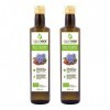 Huile de lin biologique MeaVita, 100% pure et pressée à froid, paquet de 2 2x 500ml en bouteille de verre