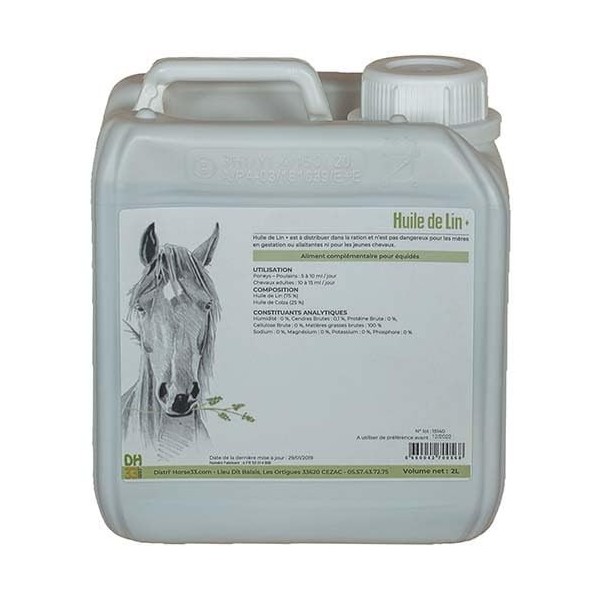 Huile de Lin+ - Source Omégas 3 - DistriHorse33 - 2L