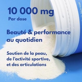 Collagène Marin 10 000 mg en Poudre | Pur Hydrolysé Type I & III | Sans Arôme – Sans Sucre | Articulations & Sport | 300g Cur