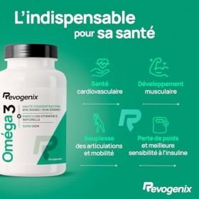 Oméga 3 | Huile de Poissons Sauvages et Vitamine E | Riche en Acides Gras 350 mg EPA + 250 mg DHA pour 2 Capsules | Huile Pur