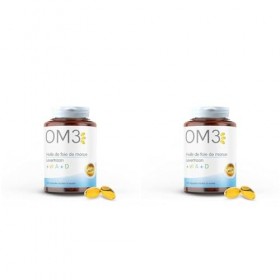 OM3 - Huile de Foie de Morue, Vitamine A et D -Défenses immunitaires - Vision -Ossature normale - Maxi format -120 capsules ...