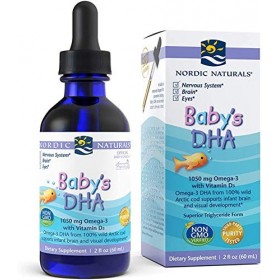 Nordic Naturals Babys DHA Fish Oil, 1050mg Omega-3 with Vitamin D3-60 ml.