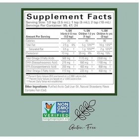 Child Lifes Huile de foie de morue arctique pure, arôme naturel de fraise, 237 ml