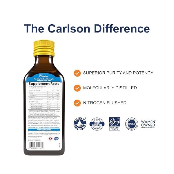 Carlson For Kids Very Finest Fish Oil Lemon, 200ml