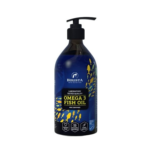 Holista Animaux de compagnie Omega 3 Fish Oil Huile de Poissons Sauvages 500ml
