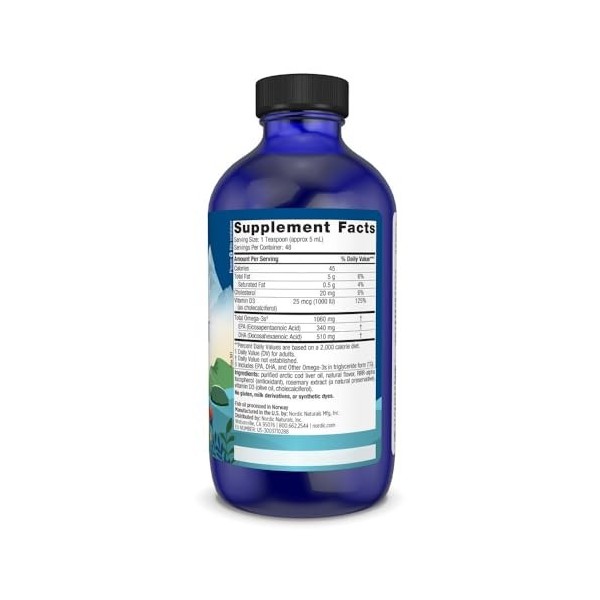 Nordic Naturals Huile de Foie de Morue Arctic-D Citron