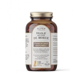 VITALYS ALPES - Huile de Foie de Morue - Complément Alimentaire Riche en Vitamine D, Vitamine A & Oméga 3 - Fortifiant Nature...