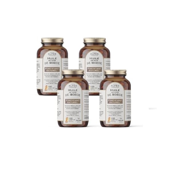 VITALYS ALPES - Huile de Foie de Morue - Complément Alimentaire Riche en Vitamine D, Vitamine A & Oméga 3 - Fortifiant Nature...