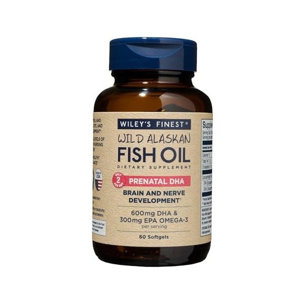 Wileys Finest: Alaska-Wildfischöl, Pränatal DHA 600 mg - 60 Fisch-Softgels