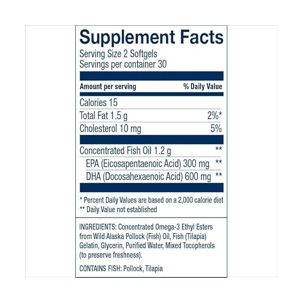 Wileys Finest: Alaska-Wildfischöl, Pränatal DHA 600 mg - 60 Fisch-Softgels