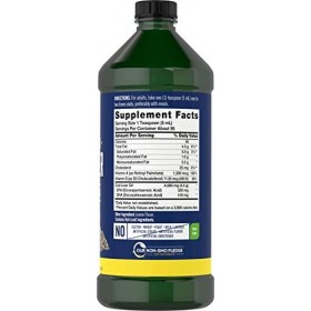 Carlyle Huile de foie de morue liquide, 473,2 ml, saveur citron, norvégienne, sans OGM, sans gluten