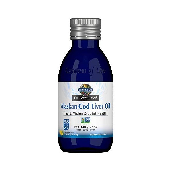 Garden of Life Dr. Formulated Alaskan Cod Liver Oil, Lemon - 200 ml. Huiles de poisson