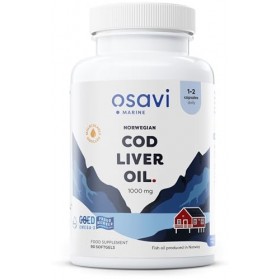 Osavi Norwegian Cod Liver Oil Softgels, 1000mg Lemon - 90 softgels