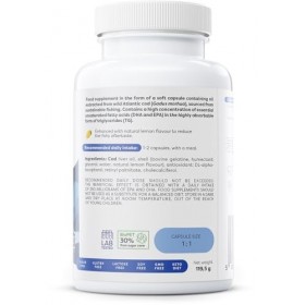 Osavi Norwegian Cod Liver Oil Softgels, 1000mg Lemon - 90 softgels