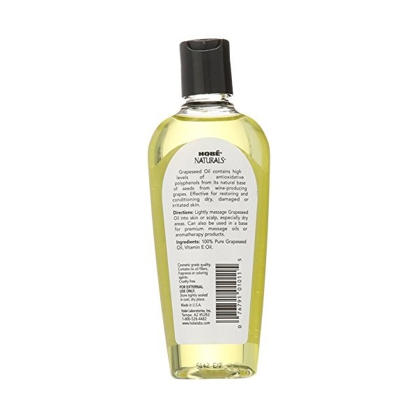 Hobe Naturals Grapeseed Oil, 4 Fluid Ounce by Hobe Naturals