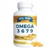 VITAL PRIME Oméga 3 6 7 9 2800MG | 90 Capsules Enrichies en Huiles de Lin, Onagre, Olive, Germe de Blé et Noix de Macadamia |