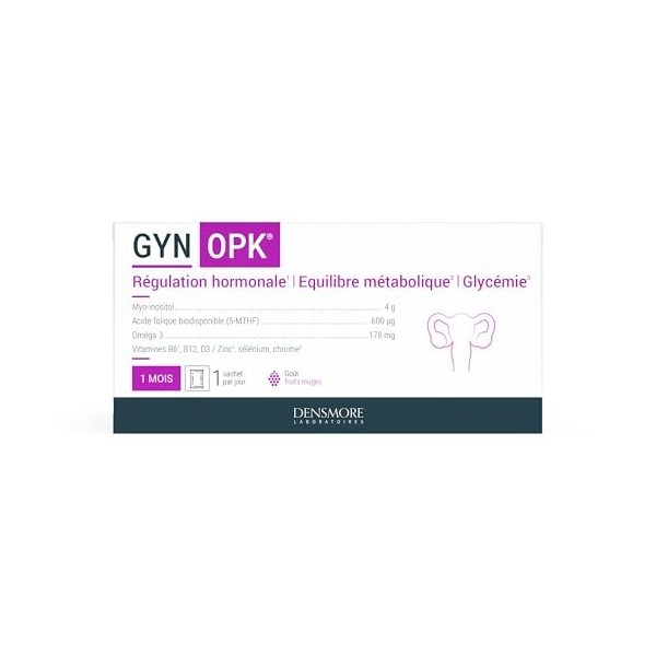 Densmore - GYNOPK - Régulation hormonale et Glycémie - SOPK - Omega 3, Myo inositol, Acide folique, Zinc et Chrome - Complém