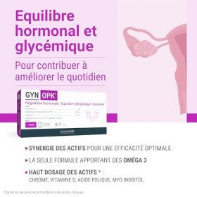 Densmore - GYNOPK - Régulation hormonale et Glycémie - SOPK - Omega 3, Myo inositol, Acide folique, Zinc et Chrome - Complém