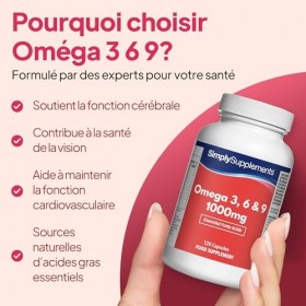 Oméga 3-6-9 1000mg | Huile de Poisson Pure + Lin & Tournesol | 240 Gélules - 80 Jours | Acides Gras Essentiels | Fabriqué au 