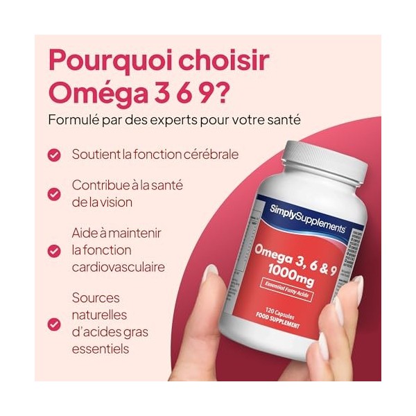 Oméga 3-6-9 1000mg | Huile de Poisson Pure + Lin & Tournesol | 240 Gélules - 80 Jours | Acides Gras Essentiels | Fabriqué au 