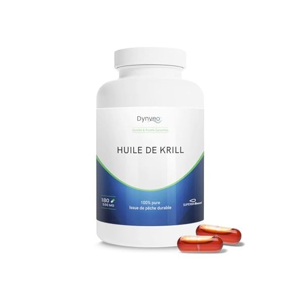 Huile de Krill Pure Superba Boost™ 590mg - Oméga-3 Phospholipidiques & Astaxanthine - Soutien Cœur, Cerveau & Vision - Pêche ...