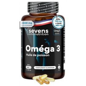 Omega 3 Huile de Poissons Sauvages 2000 mg Premium - Omegatex® - Haute concentration en EPA 720 mg & DHA 480 mg - Fonctio