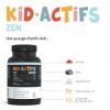 Kidactifs Zen Gummies Anti Stress Enfant Goût Fruits Rouges - Omega 3, Magnesium, Safran, Vitamines, Zinc - +3 Ans - Aragan -