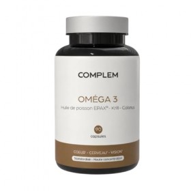 COMPLEM Oméga 3 – Huile de Poisson EPAX® & Krill Antarctique – 840 mg Oméga-3/jour EPA 427 mg & DHA 279 mg – Cœur, Cerveau 
