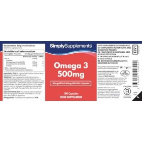 Gélules d’Oméga 3 500mg | Soutien Santé Cœur, Cerveau & Yeux | Gélules Faciles à Avaler | Huile de Poisson Distillée Molécula