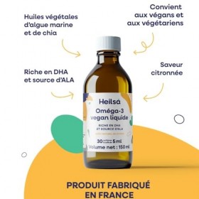 Oméga3 végan vision et fonction cérébrales 150 ml Heilsa