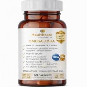 Oméga 3 DHA 250 mg + 50 mg EPA | 60 Gélules TG Haute Absorption | Soutien Cerveau Vision Cœur | Certifié IFOS 5 Étoiles | Vit
