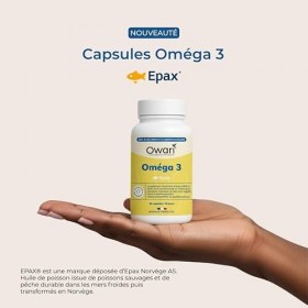 OWARI Omega 3 EPAX 1560 mg p/j - 60 gélules - Oméga-3 EPA/DHA - Huile de Poisson Haute Pureté et Qualité - Cure de 30 Jours -