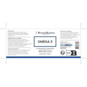 Roches Marines - Complément alimentaire Oméga 3-100 gélules - Coeur - Mémoire - Concentration - Vision - Développé en France