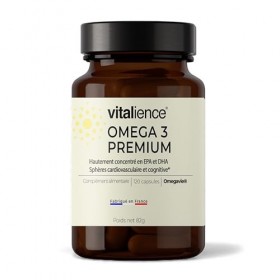 Vitalience - Oméga 3 Breveté Omégavie – Huile de Poissons Sauvages 2000 mg - Pure et Haute Concentration 640 mg EPA & 440 mg 