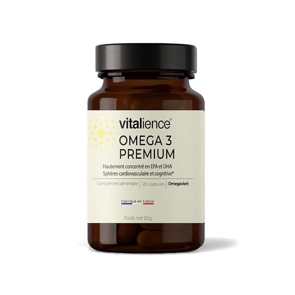 Vitalience - Oméga 3 Breveté Omégavie – Huile de Poissons Sauvages 2000 mg - Pure et Haute Concentration 640 mg EPA & 440 mg 