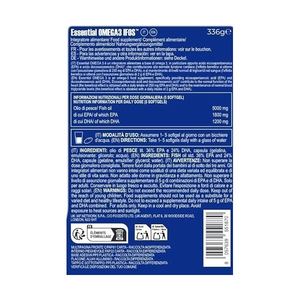 Essential Omega-3 IFOS 240 Softgels - forte concentration dEPA et de DHA - Purissimo