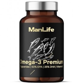 Omega 3 Premium Avec Vitamine E Naturelle – Huile De Poisson 2000mg – 1000 Mg EPA, 500 Mg DHA - Contribue Au Fonctionnement N