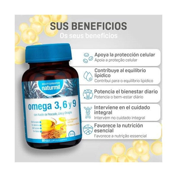 OMEGA 3-6-9 60perlas – est pensé pour s’intégrer naturellement à la routine de chaque jour, complément spécialisé pour souten