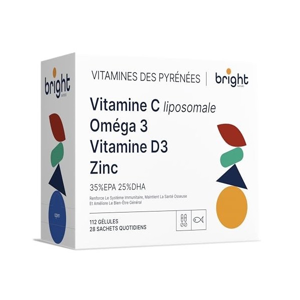 Gestion du bien-être immunitaire – Vitamine C liposomale, oméga-3, vitamine D3, zinc – Sans OGM, Phyto-Guide | Synergie optim