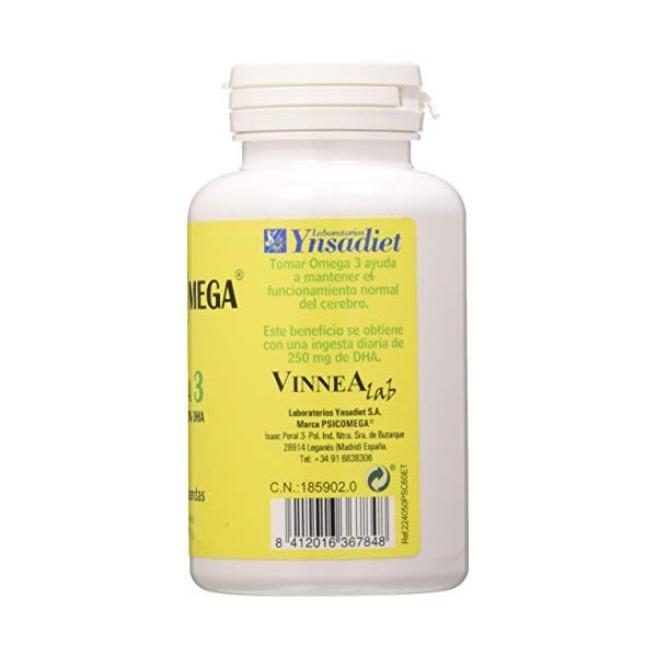 YNSADIET PSICOMEGA 60cap VINNEA – soin conçu pour une utilisation régulière, boîte de 60 gélules, convient à ceux qui recherc