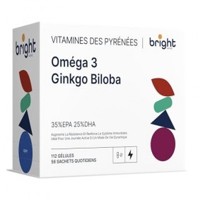 Oméga-3 et Ginkgo Biloba Premium Haute Puissance – Puissant adaptogène à haute biodisponibilité pour vitalité, concentration 