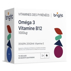 Oméga-3 et Vitamine B12, 35% EPA et 25% DHA – Gélules Premium pour Cerveau, Cœur, Énergie et Bien-être général | 2 Mois 56 D