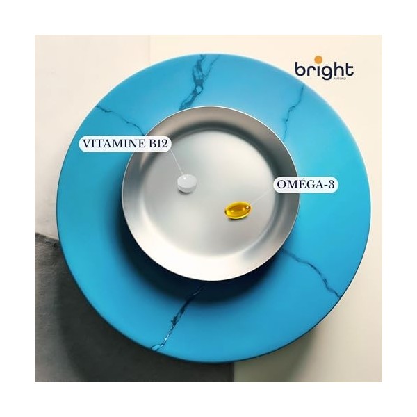 Oméga-3 et Vitamine B12, 35% EPA et 25% DHA – Gélules Premium pour Cerveau, Cœur, Énergie et Bien-être général | 2 Mois 56 D