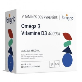Oméga-3 et Vitamine D3 4000 UI, 35% EPA et 25% DHA – Vitamines pour la santé du cœur, du cerveau et de la vision | Oméga-3 EP